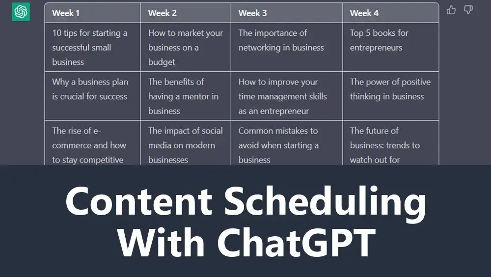 Content Scheduling With ChatGPT