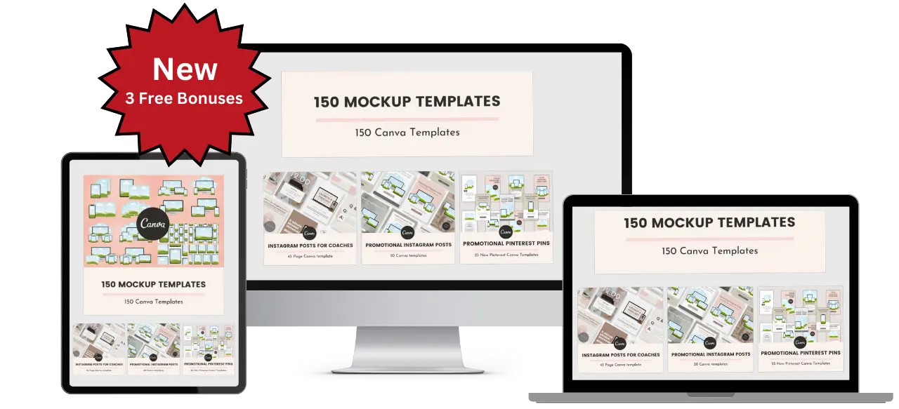 canva website mockups with master resell rights