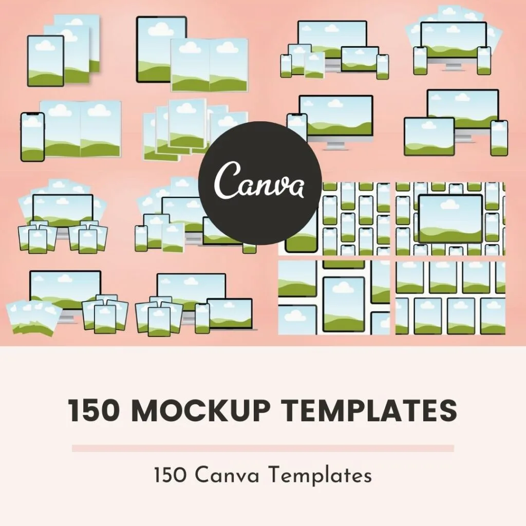 canva website mockups with master resell rights