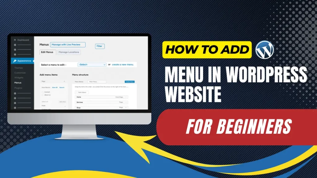 how to add menu in wordpress website for beginners